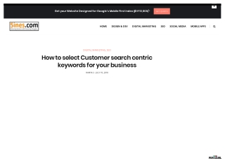 How to select Customer search centric keywords for your business