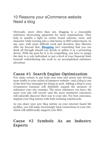 10 Reasons your eCommerce website Need a blog
