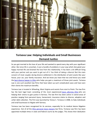 Toriseva Law: Helping Individuals and Small Businesses Demand Justice