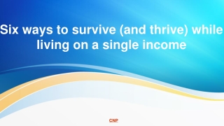 Six ways to survive (and thrive) while living on a single income