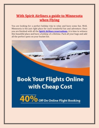 With Spirit Airlines a guide to Minnesota when Flying