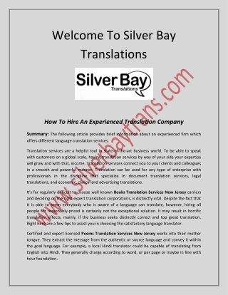 German translation services New Jersey,Literature translation services new Jersey- silverbaytrans.com
