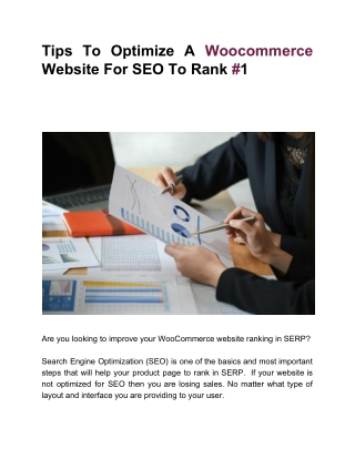 Tips To Optimize A Woocommerce Website For SEO To Rank #1