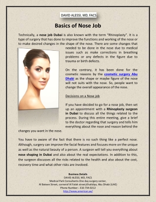 Basics of Nose Job