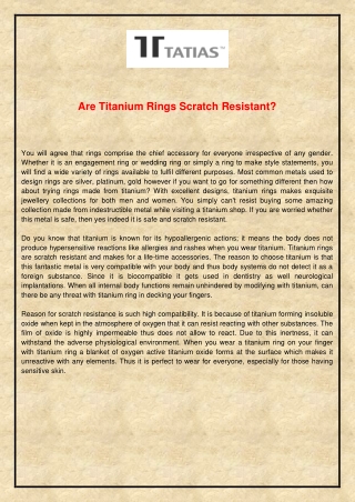 Are Titanium Rings Scratch Resistant?