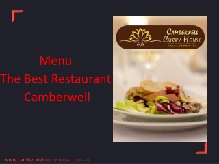 Menu The Best Restaurant Camberwell