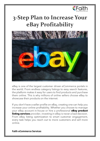 3-Step Plan to Increase your eBay Profitability