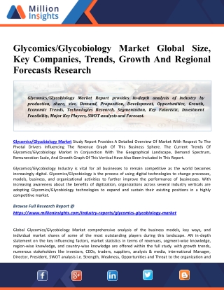 Glycomics Glycobiology Market 2020 Swot Analysis, By End User, By Region And Competitive Landscape To 2025