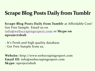 Scrape Blog Posts Daily from Tumblr
