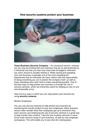 Texas Business Security Company - dyezz