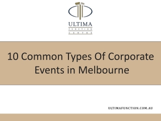 10 Common Types Of Corporate Events in Melbourne