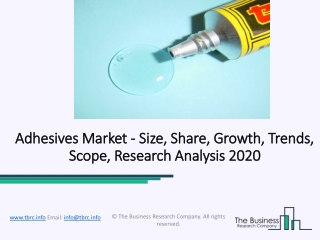 Adhesives Market Trends By Key Players, End User and Analysis Growth 2020