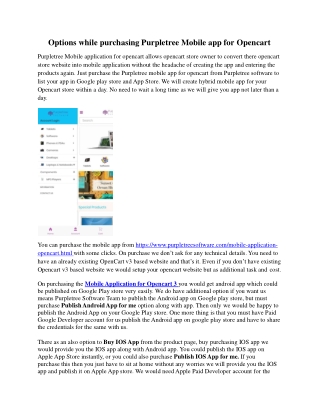 Purchasing the Purpletree Mobile app for Opencart Extension