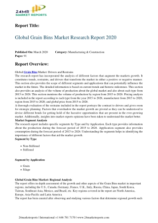 Grain Bins Analysis, Growth Drivers, Trends, and Forecast till 2026