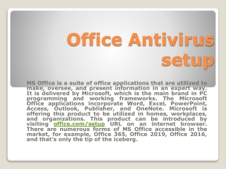 Antivirus Activation Office Setup Support