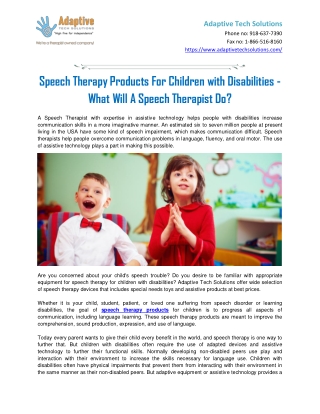 Adaptive Equipment For Children
