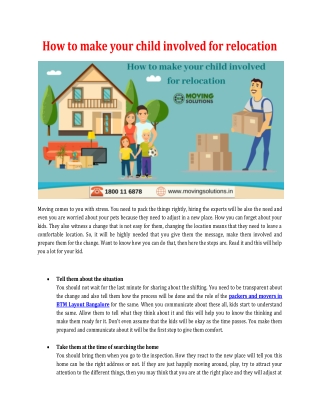 How to make your child involved for relocation
