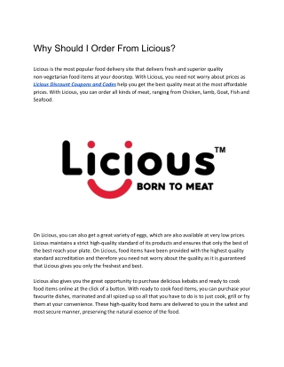 Why Should I Order From Licious?