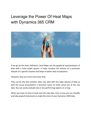 Leverage the Power Of Heat Maps with Dynamics 365 CRM