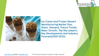 2020 Ice Cream And Frozen Dessert Manufacturing Market Size, Industry Growth, Revenue, Sales Analysis, Manufacturers And