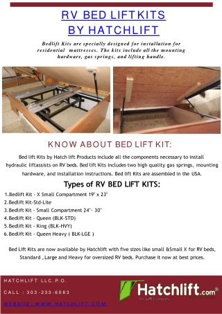 Purchase the RV Bed Lift Kit