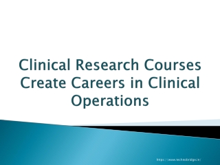 Clinical research courses create careers in clinical operations
