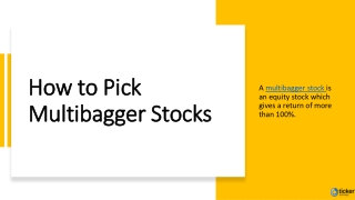 How to pick Multibagger stocks