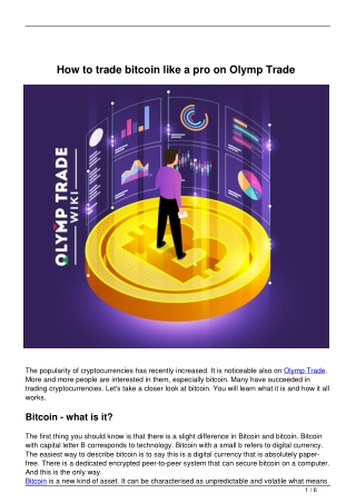 Trade bitcoin like a pro Olymp Trade