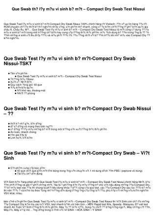 Que Swab Test lấy mẫu vi sinh bề mặt – Compact Dry Swab Test Nissui