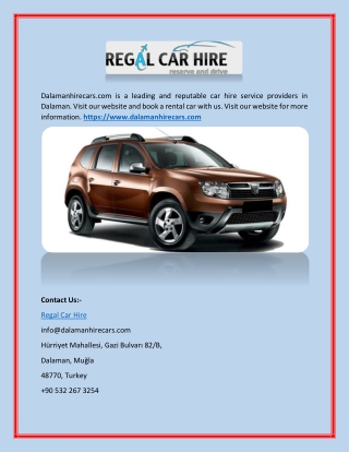 Rent a Car Dalaman Airport_dalamanhirecars.com