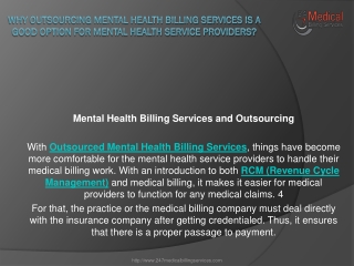 Why Outsourcing Mental health billing Services Is A Good Option For Mental Health Service Providers?