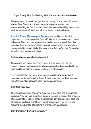 Aviation safety management system