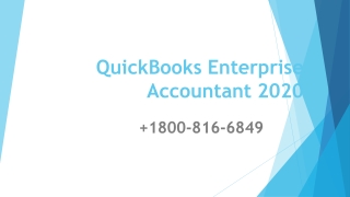 1(800)816-6849 QuickBooks Enterprise Accountant 2020