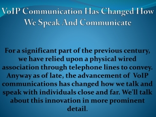 VoIP Communication Has Changed How We Speak And Communicate