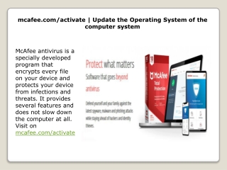 mcafee.com/activate | Update the Operating System of the computer system