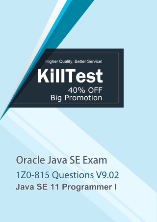 Oracle Java SE 1Z0-815 Free Demo Questions V9.02 Killtest