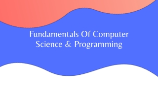 Fundamentals Of Computer Science & Programming