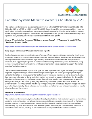 Excitation Systems Market to exceed $3.12 Billion by 2023