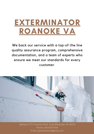 Exterminator Roanoke VA | Killinger Pest Solutions