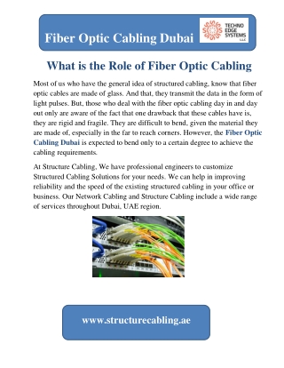 What is the Role of Fiber Optic Cabling