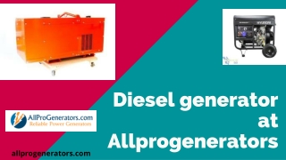 Online best diesel generator at Allprogenerators