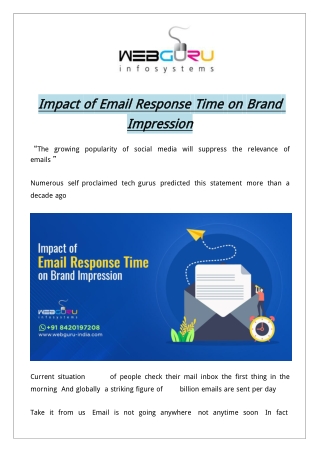 Impact of Email Response Time on Brand Impression