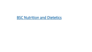 BSC Nutrition and Dietetics
