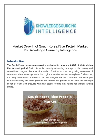 Market Growth of South Korea rice protein market by Knowledge Sourcing