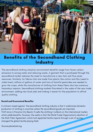 Benefits of the Secondhand Clothing Industry