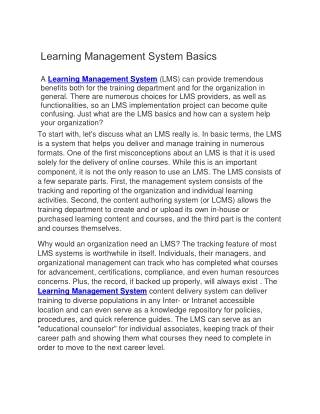 Learning management System Basic And Cost