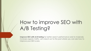 Use A/B Testing Tool to Improve SEO