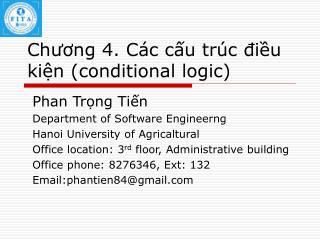 Chương 4. Các cấu trúc điều kiện (conditional logic)