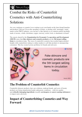 Anti Counterfeit Solution Provider