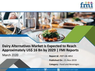 More than US$ 16 Bn Projected to be Accounted by Dairy Alternatives Market by 2029 | FMI Reports
